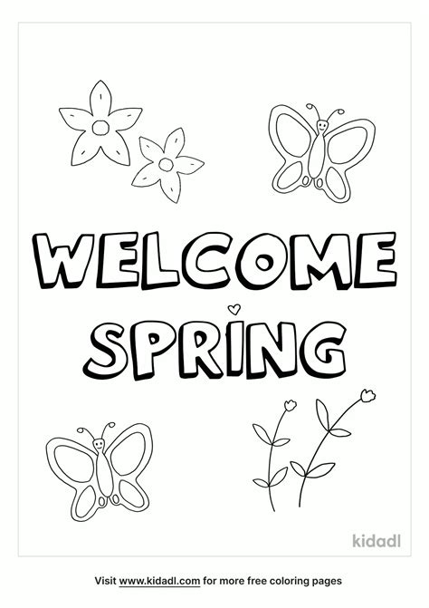 Free Welcome Spring Coloring Page Coloring Page Printables Kidadl