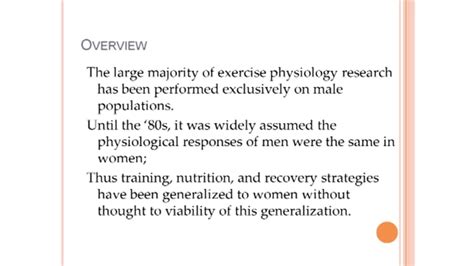 Women Are Not Small Men Sex Differences In Training Recovery And