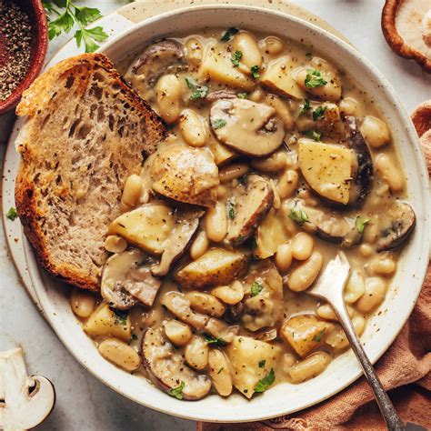 Cozy White Bean Mushroom Stew Vegan Minimalist Baker