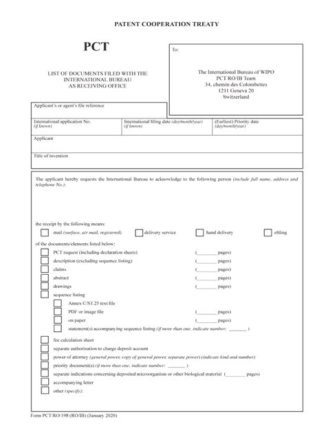 2020 2025 Form WIPO PCT RO 198 Fill Online Printable Fillable Blank