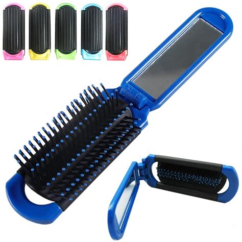 All Top Bargains Set Of 3 Mini Portable Folding Hair Brush With Mirror