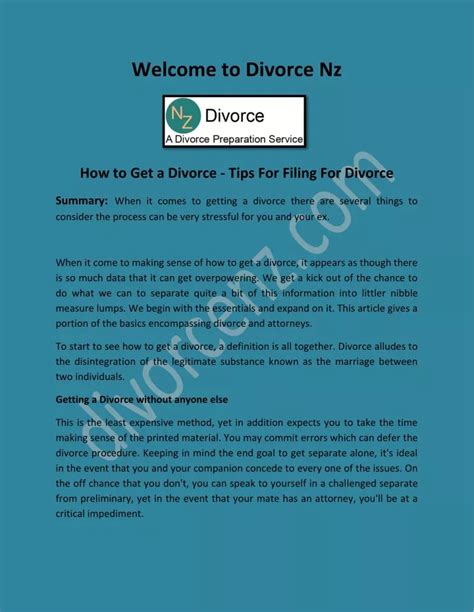 Ppt How To Get A Divorce At Divorcenz Powerpoint Presentation Free