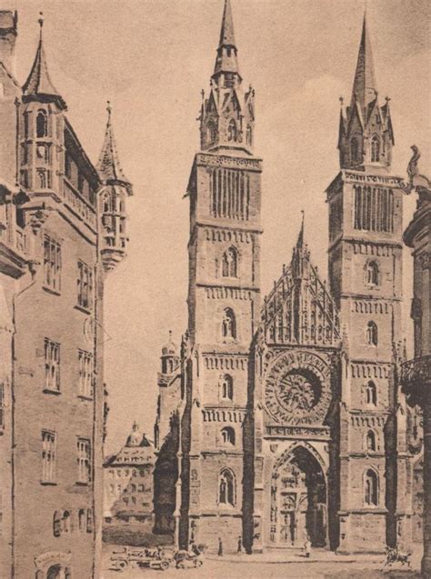 Alte Postkarte N Rnberg Lorenzkirche Kirche Church Glise Postcard