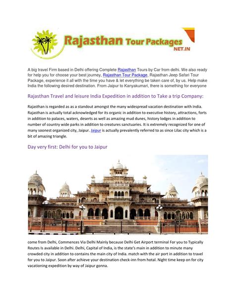 Rajasthan tour packages by Rajasthan tour packages - Issuu