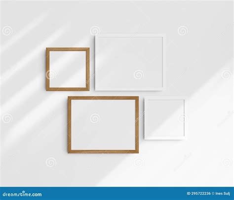 Gallery Wall Mockup Set Cherry Wood And White Frames Clean Modern