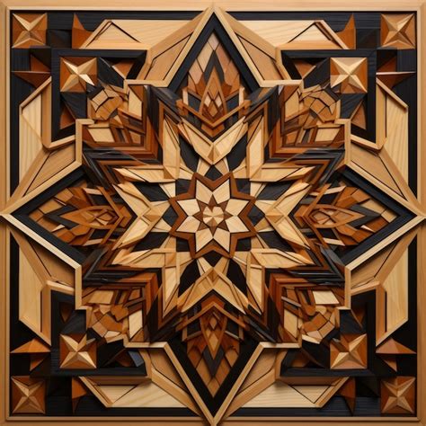 Premium AI Image | Marquetry Mastery Unveiling Intricate Geometric ...