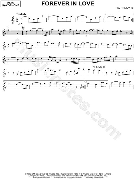 Kenny G Forever In Love Sheet Music Alto Saxophone Solo In C Major