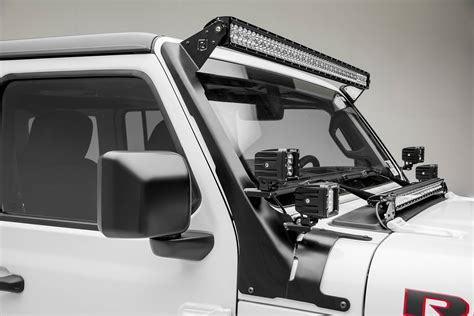 Jeep Jl Gladiator Front Roof Led Kit With 1 50 Inch Led Straight Double Row Light Bar And 4