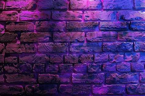 Premium Photo Neon Purple Brick Wall Texture For Rustic Design