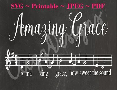 Amazing Grace Digital Cut File Svg Inspirational Etsy