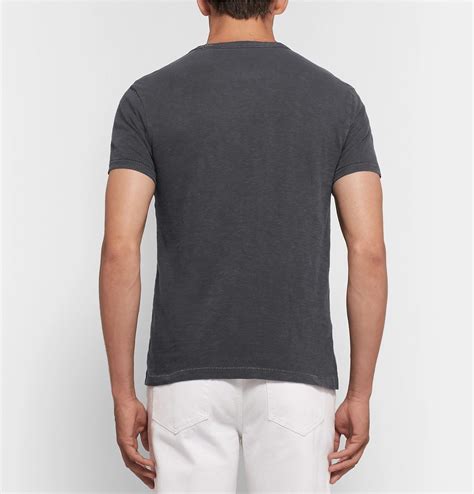 J Crew Slim Fit Garment Dyed Slub Cotton Jersey T Shirt Men