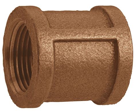 GRAINGER APPROVED Red Brass Coupling FNPT 1 2 In Pipe Size 1 EA