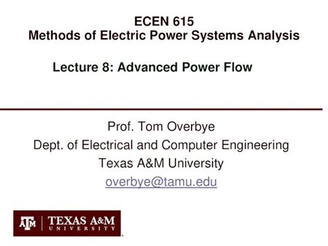 Pdf Ecen Methods Of Electric Power Systems Analysis Overbye