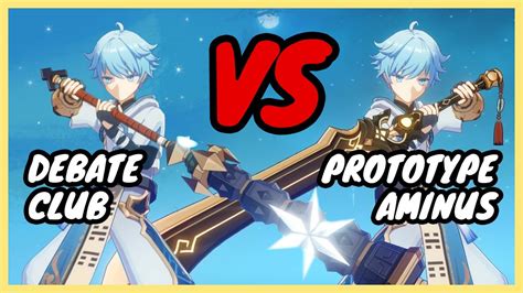 Genshin Impact Prototype Aminus Vs Debate Club Damage Test Youtube