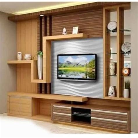 Teak Wood Wooden TV Wall Unit Laminate Finish At Rs 1650 Sq Ft In New