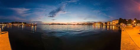 Image Of Colorful Sunset From The Harbor Of The Croatian Coastal Town