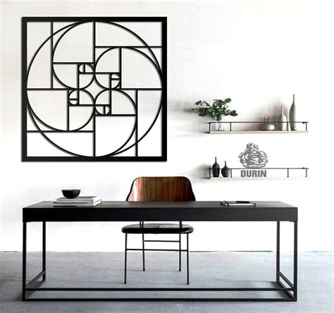 Aplique De Parede Vazado Mdf Sequencia Fibonacci Quadro Decorativo