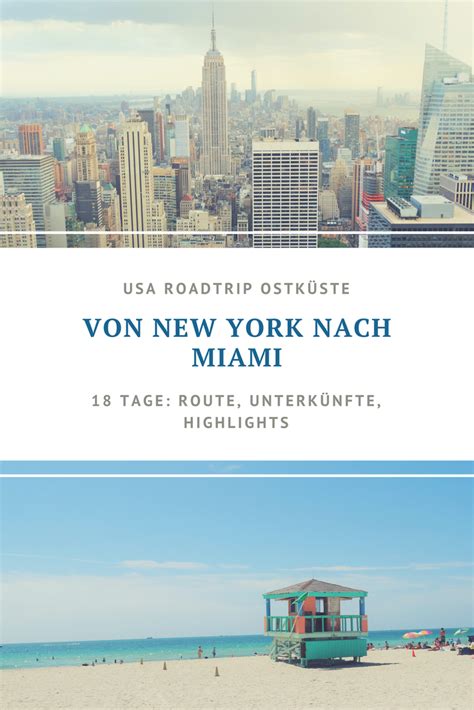 Von New York Nach Miami Route Unterk Nfte Bersicht Travelroads