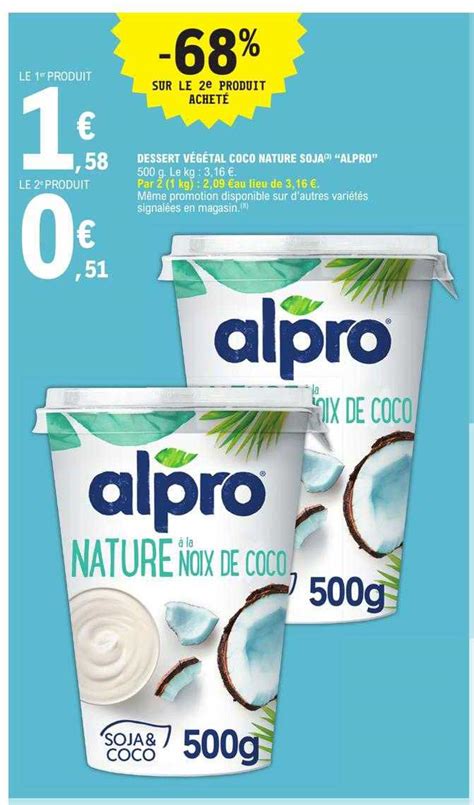 Promo Dessert V G Tal Coco Nature Soja Alpro Chez E Leclerc