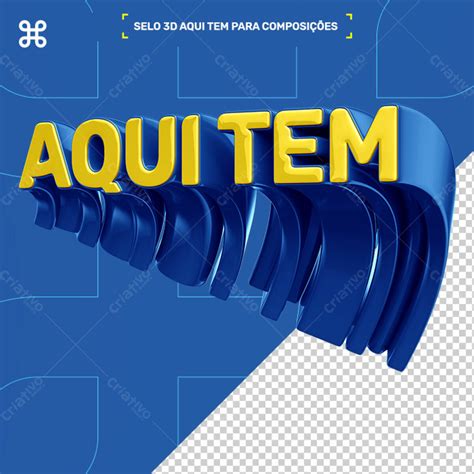 Selo 3d Supermercado Mercado Azul Aqui Tem Ofertas Psd Selo 3d Psd