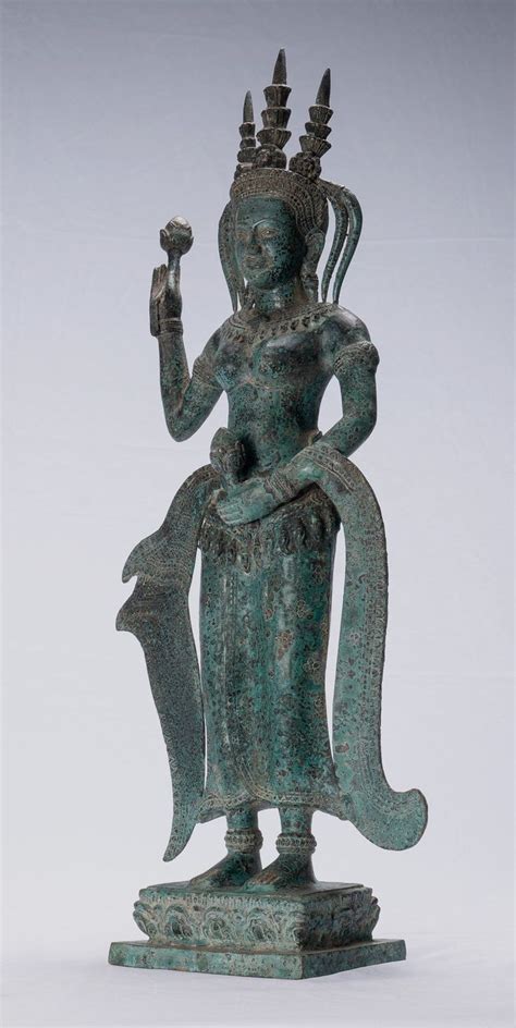 Apsara Statue Antique Khmer Style Bronze Angkor Wat Apsara Or Angel