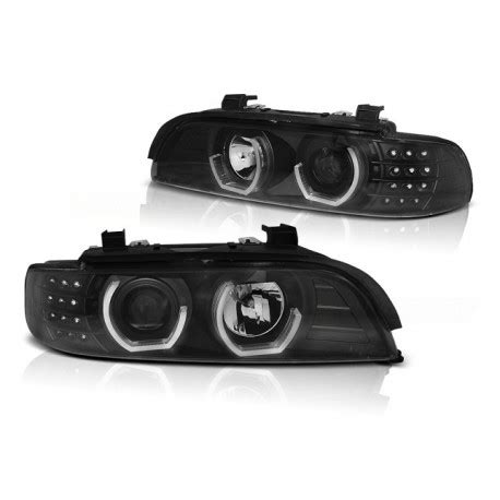 LED 3D Angel Eyes Schwarz Scheinwerfer BMW E39 inkl E Prüfzeichen