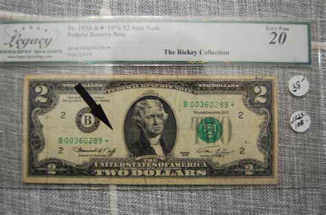 1976two Dollar federal Res. Star Note . Printed for Washington D.C ...