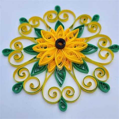 Paper Quilling Sunflower Mandala Frame Truptis Craft