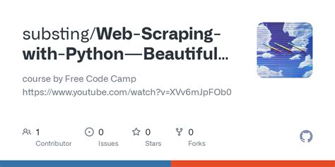 GitHub Substing Web Scraping With Python Beautiful Soup Crash