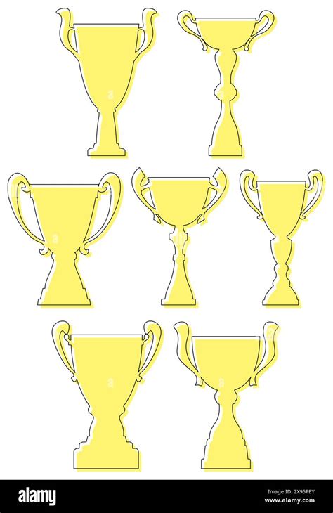 Set Of Seven Champion Cup Championship Prize For First Place Victory