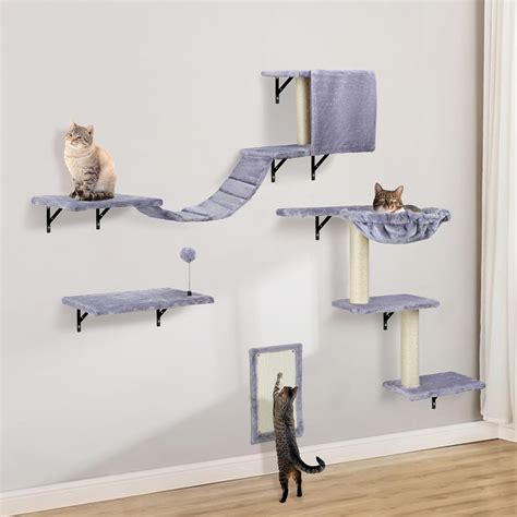 Amazon Cat Wall Furniture Wall Mounted Cat Climber Set With Cat