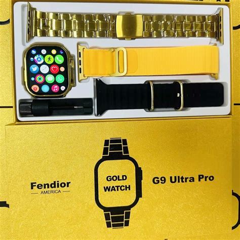 2023 Latest Gold Smartwatch G9 Ultra Pro 3 Straps Series 8 Reloj