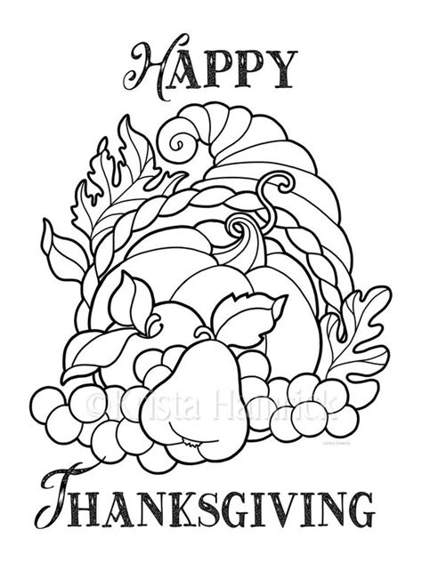 Thanksgiving Cornucopia Coloring Pages