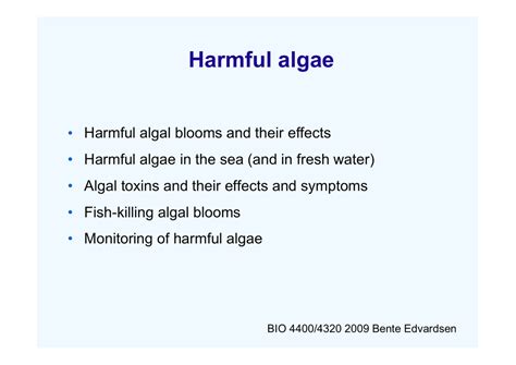 Harmful algae