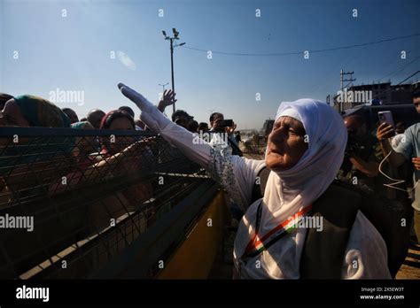 Kashmiri Pilgrim Is Embraced By Relatives Before Leaving For The Annual