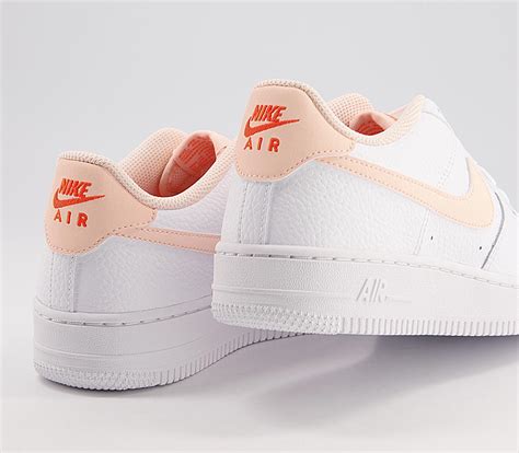 Nike Air Force 1 Boys Trainers White Crimson Tint Hyper Crimson Nike