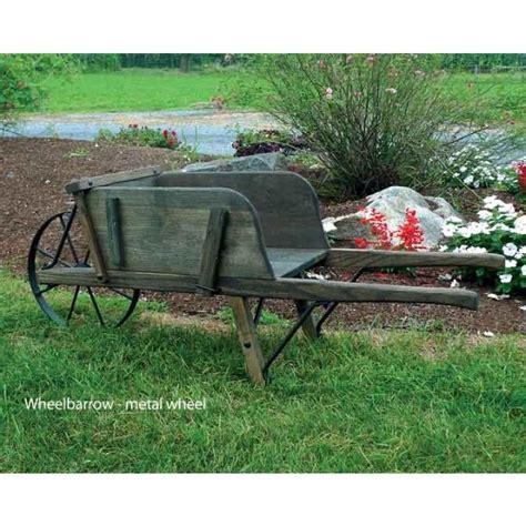 Amish Large Rustic Wooden Wheelbarrow With Removable Sideboards Wooden Wheelbarrow Rustic