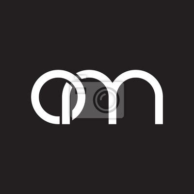 Initial Lowercase Letter Om Overlapping Circle Interlock Logo Posters