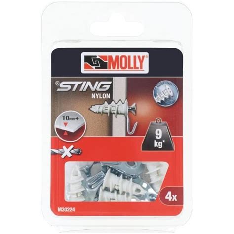 M Xj Sting Chevilles Auto Foreuses Nylon Avec Crochet Tableau Vis