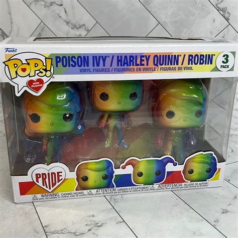 Funko Art Nwt Funko Pops Poison Ivy Harley Quinn Robin Pride Edition Vinyl Figurines Poshmark