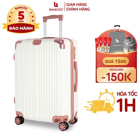 Vali Bamozo 8809 Size 20 24 Bo Góc Kim Loại Chống Va Đập Chất Liệu PC