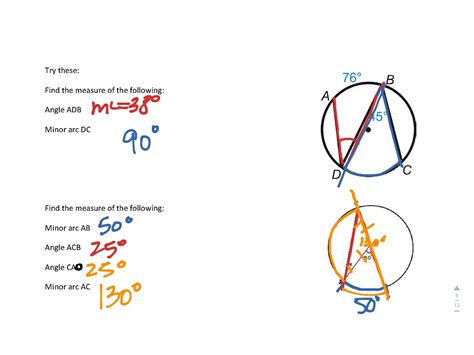 Inscribed Angle Notes Math Geometry Showme