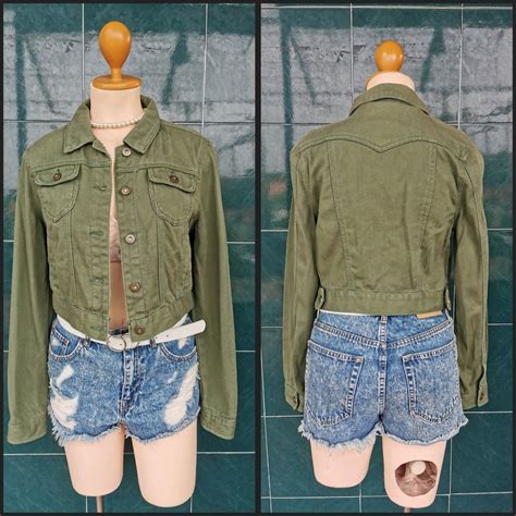 Small Army Green Denim Jacket Womens Fashion Coats Jackets And