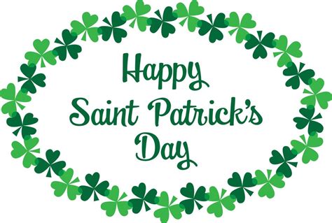 Happy Saint Patricks Day Graphic With Shamrock Frame 17718279 Vector