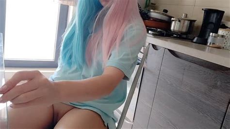 Watch Egirl Smoking In The Kitchen With No Panties Porn Video