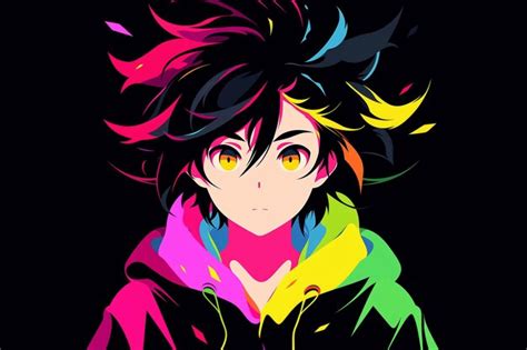 Premium Photo | Anime Boy ComicStyle Icon With Vibrant Colors In Vector ...