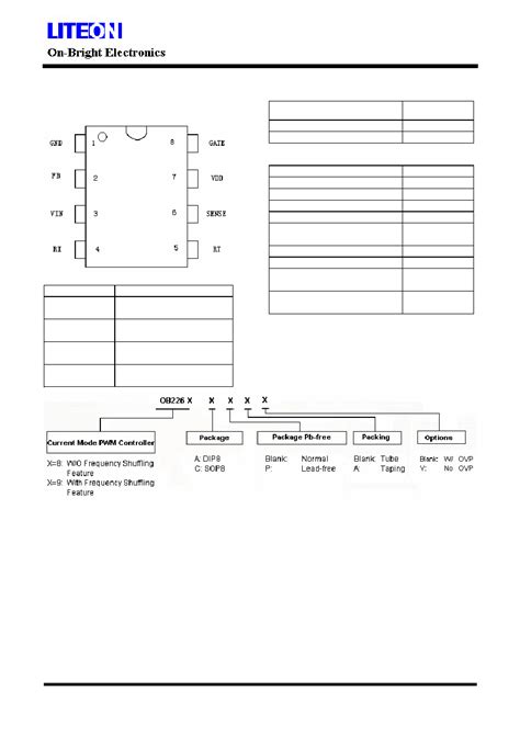 OB2269CP Datasheet 2 12 Pages LITEON Current Mode PWM Controller