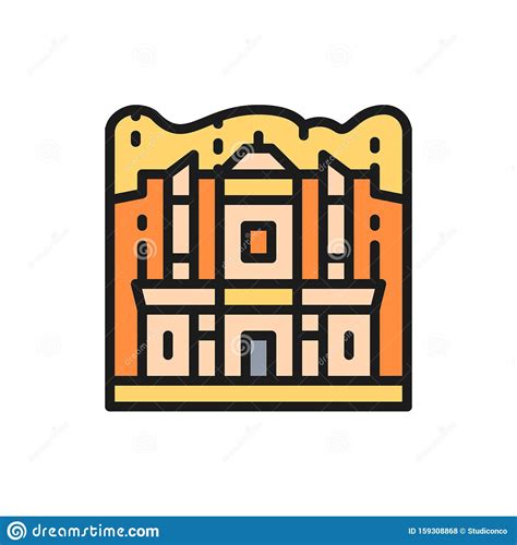 Monasterio Vectorial De Petra Jordania Icono EmblemÃtico De La LÃ