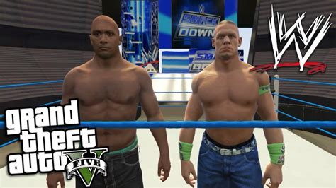 Gta 5 Mods Wwe Mod W The Rock John Cena And Smack Down Arena Gta 5