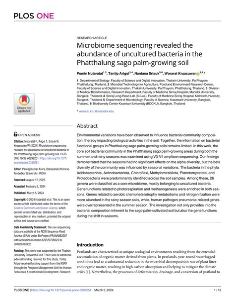 PDF Microbiome Sequencing Revealed The Abundance Of Uncultured